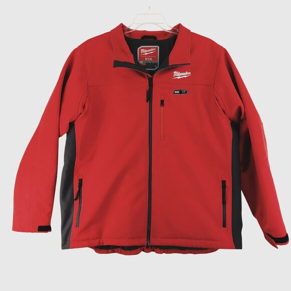 Milwaukee M12 2X Heated Gear Red Jacket With Zippered Pockets & Adjustable Cuffs - Picture 1 of 14